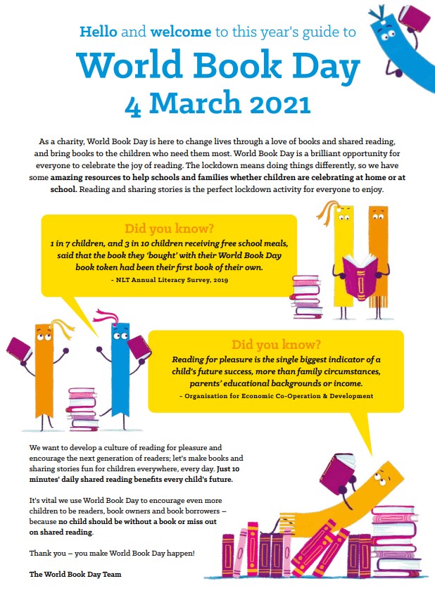 World Book Day March 4th 2021