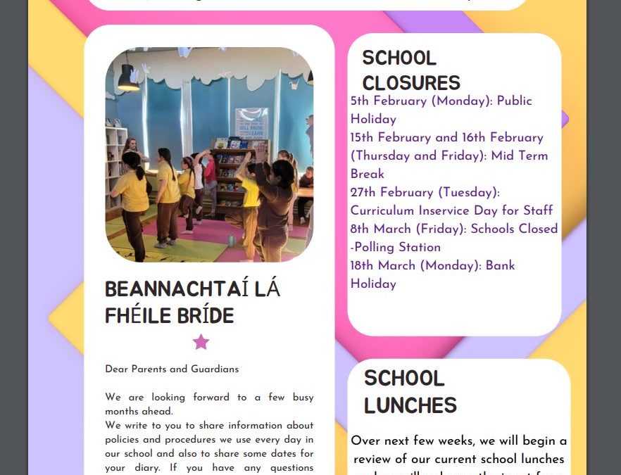 Spring News from St Patrick’s GNS